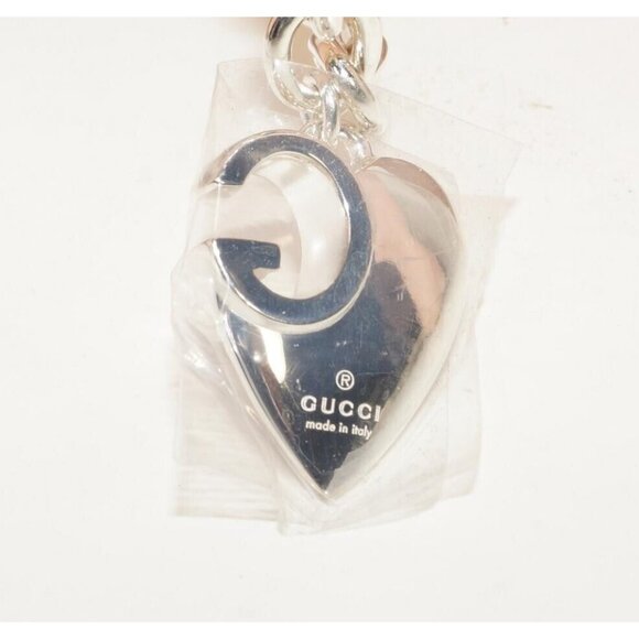 New Gucci Charlotte G Cutout Heart 925 St Silver Charm Bracelet - Italy - Picture 7 of 11